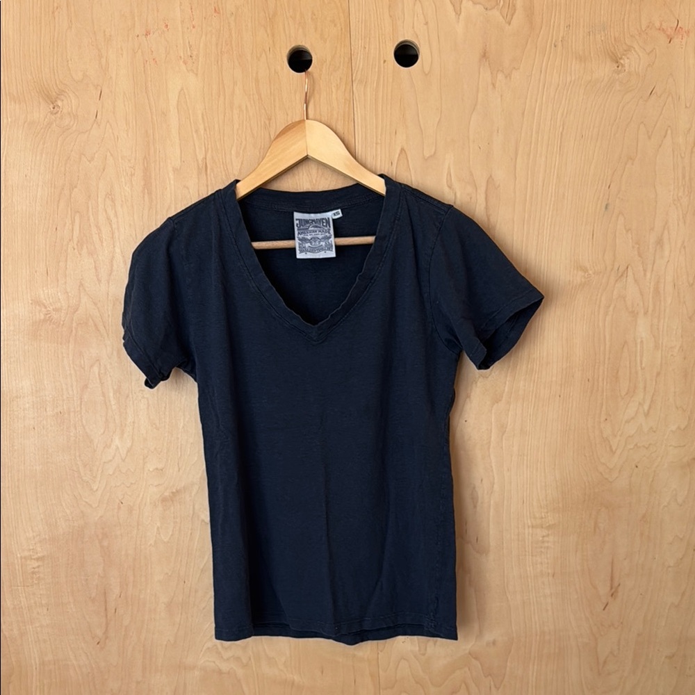 Jungmaven Navy Blue V-Neck Tee